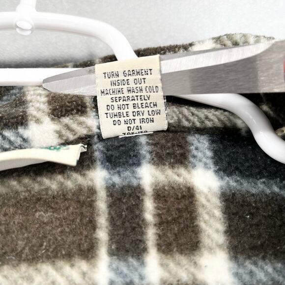 Fieldmaster Brown Plaid Flannel Fleece Quarter Zip Pullover Men's Size Large - Picture 5 of 8